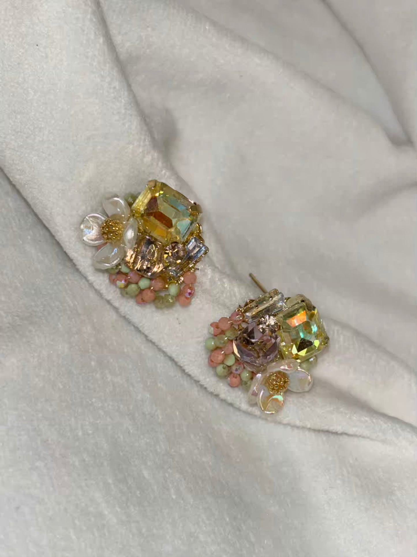 Yellow Premium Earrings Studs - Gold Plated