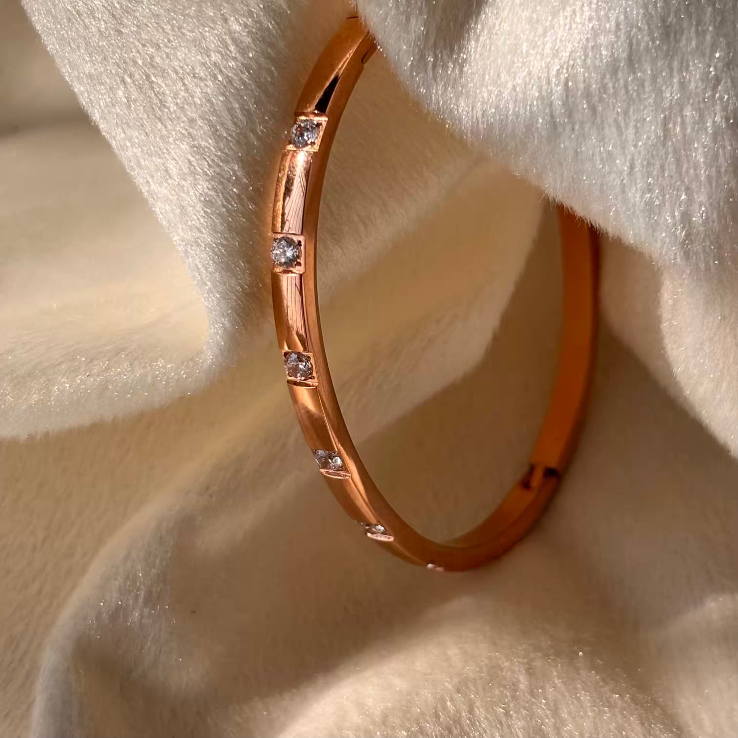 Rose Gold Diamond Sleek Bangle