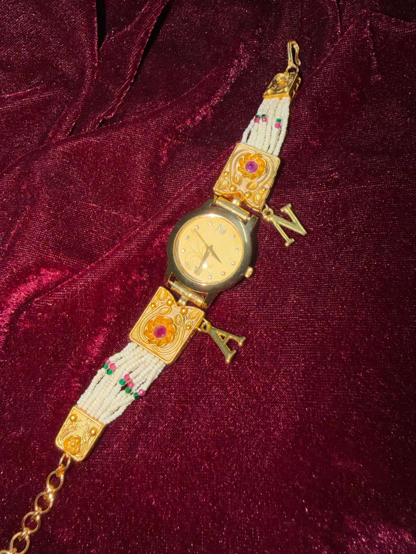 Gold Dial Pearly Maharani Watch Heritage Bracelet