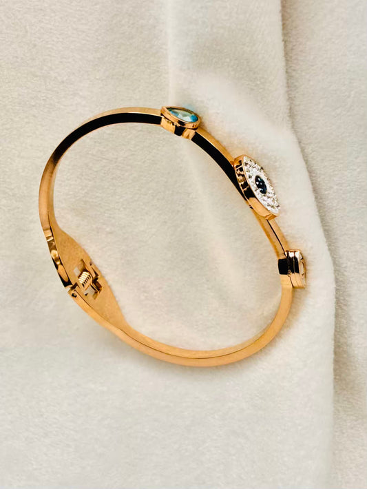 For Thin Wrist Evil Eye Bangle Rose Gold Bangle 2.2 - 2.4 Size