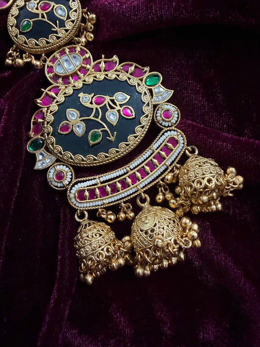 Emerald Green Designer Heritage Kamar Juda in Premium plating