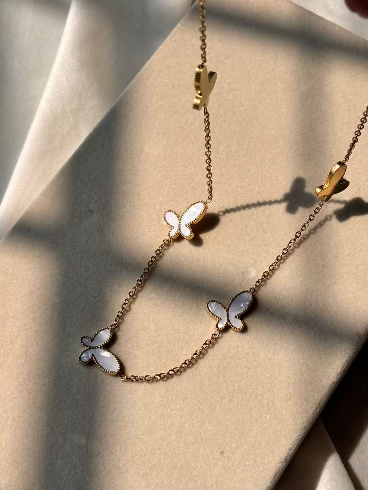 Loaded Butterfly Mother of Pearl Necklace