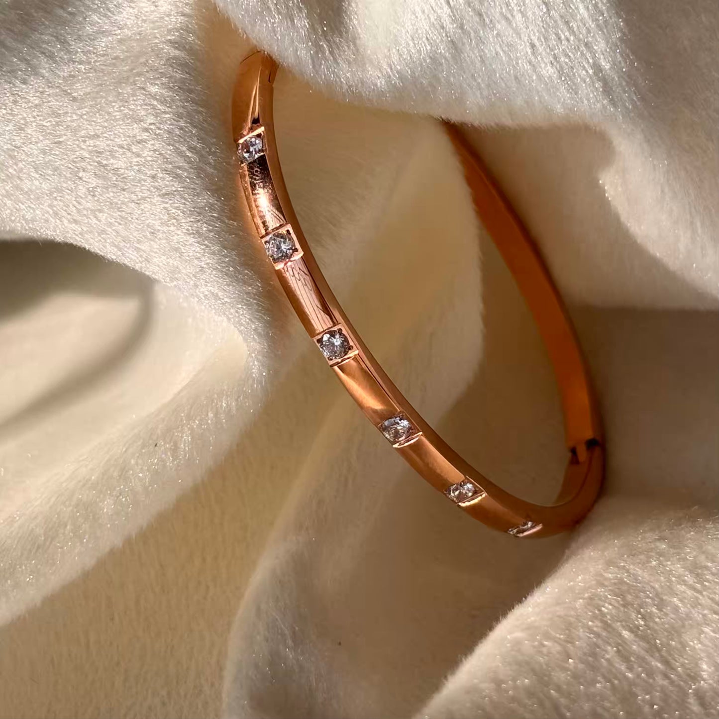 Rose Gold Diamond Sleek Bangle