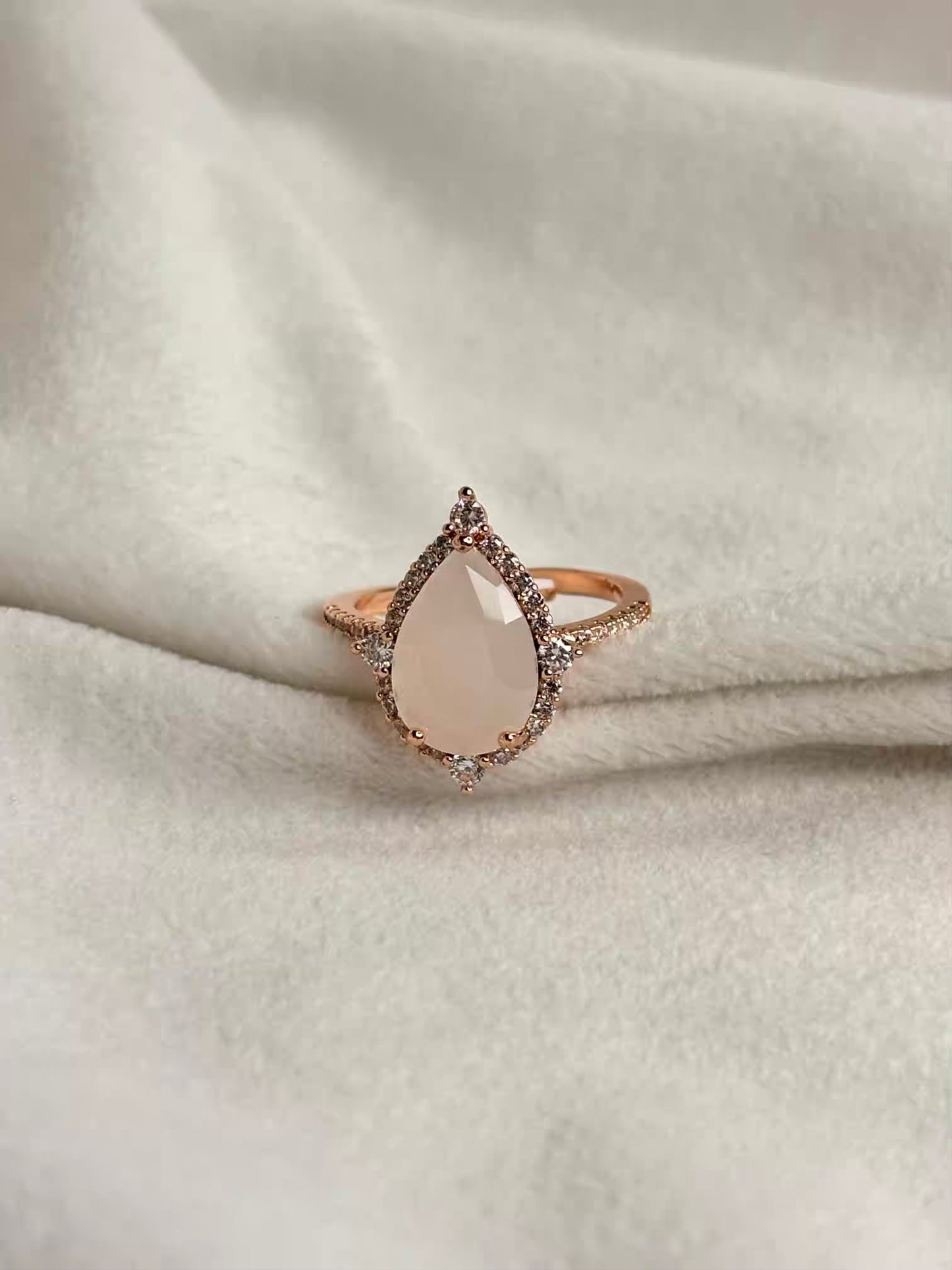 White Opal Ring for Love in Relationships - Adjustable