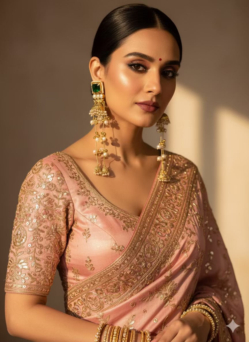 Emerald Green Red Ruby Loaded Jhumkas No Kashmiri Brass Premium Plated Ghungroo Earrings