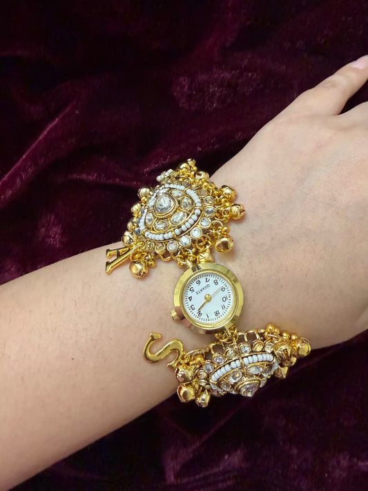Kundan Gold Maharani Watch Design Heritage Bracelet
