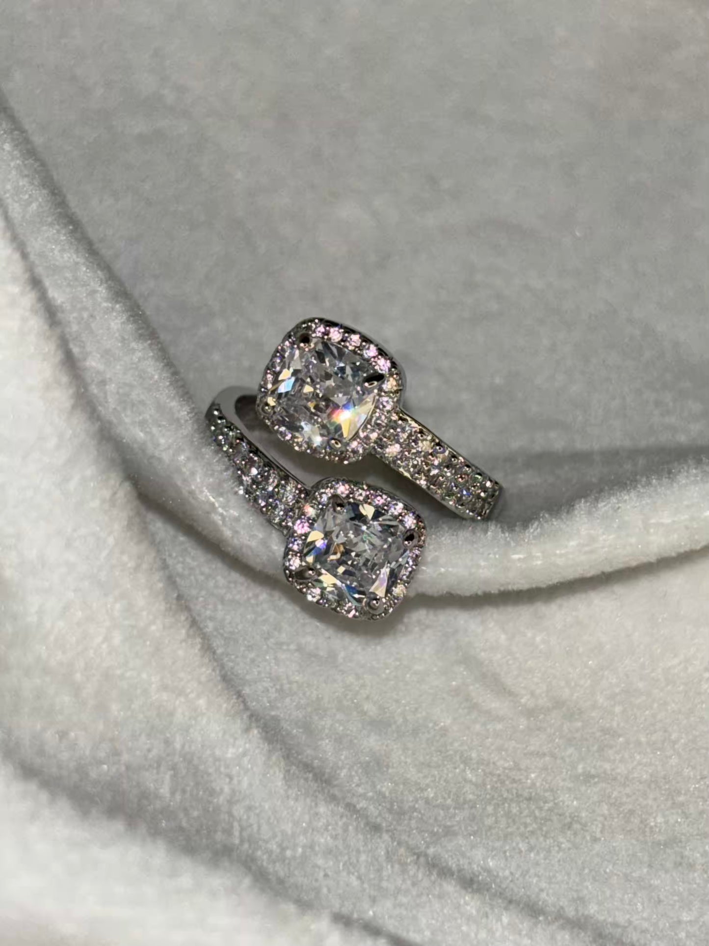 Dual Cushion Ring Silver Adjustable