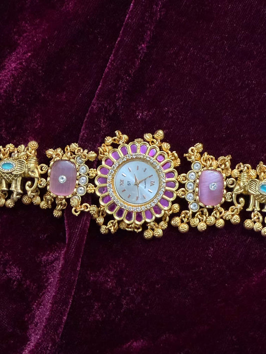 Elephant Pink Maharani Watch Design Heritage Bracelet