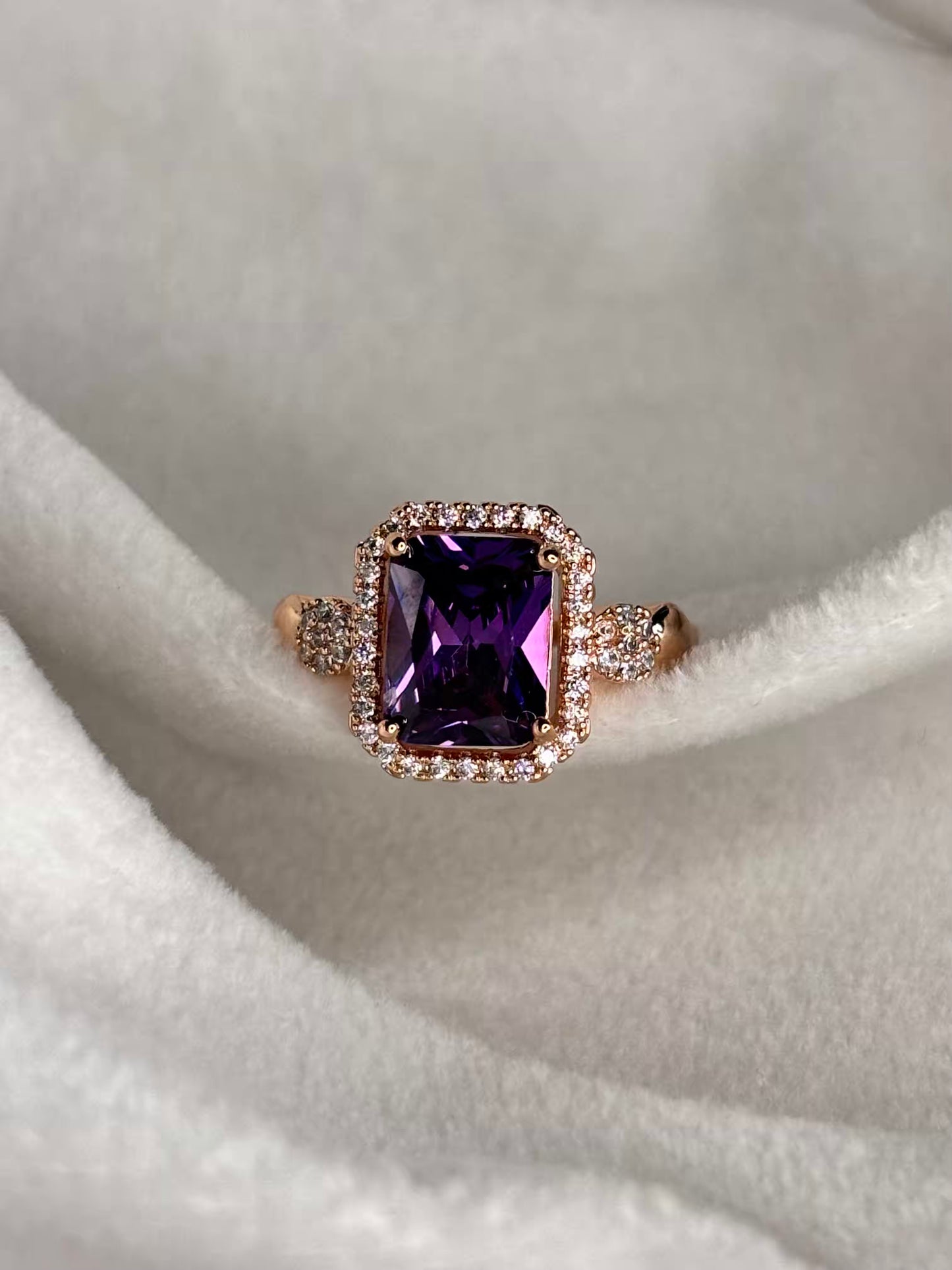 Purple Solitaire Ring