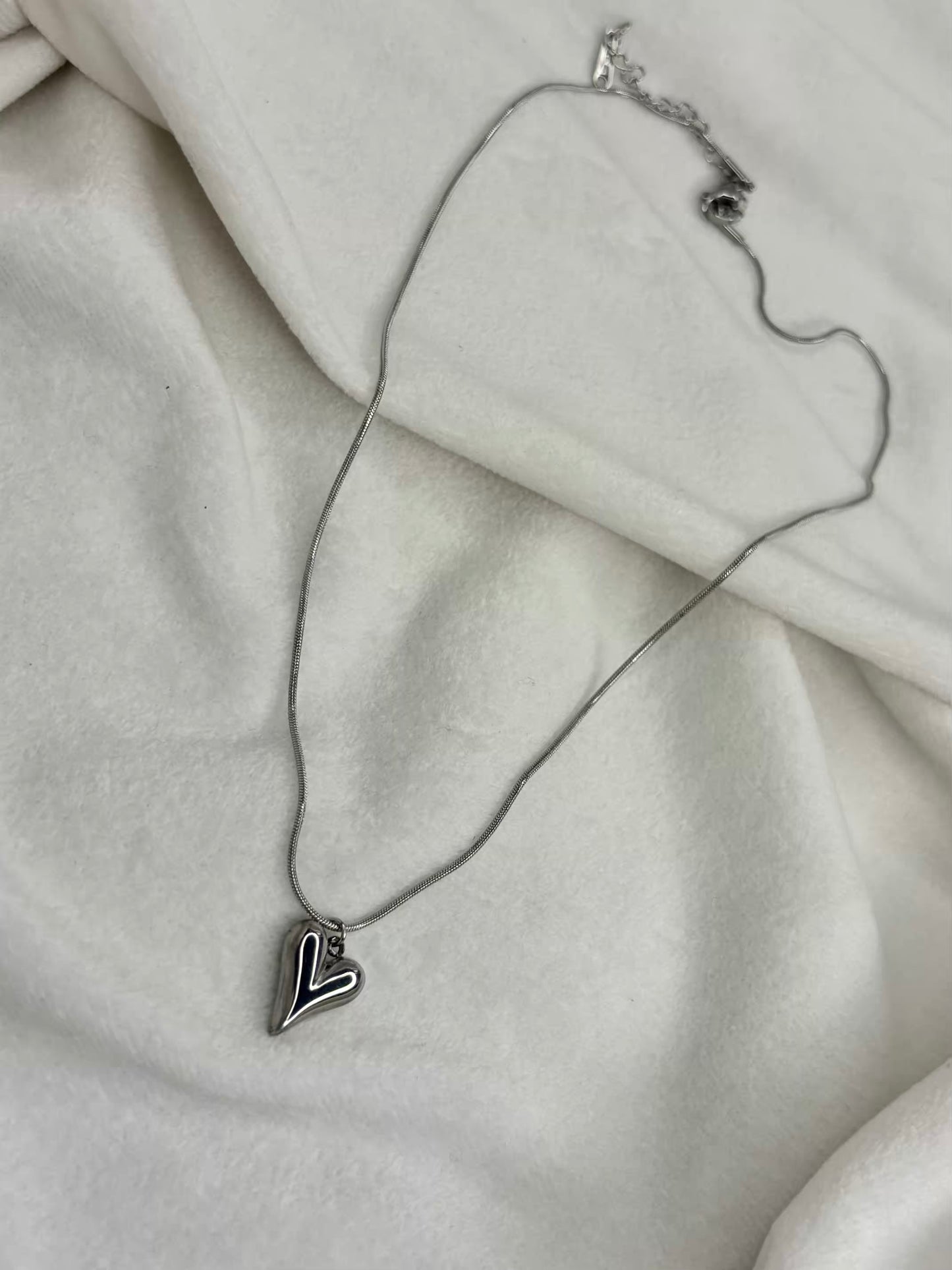 Silver Heart Necklace ( Silver Plated )
