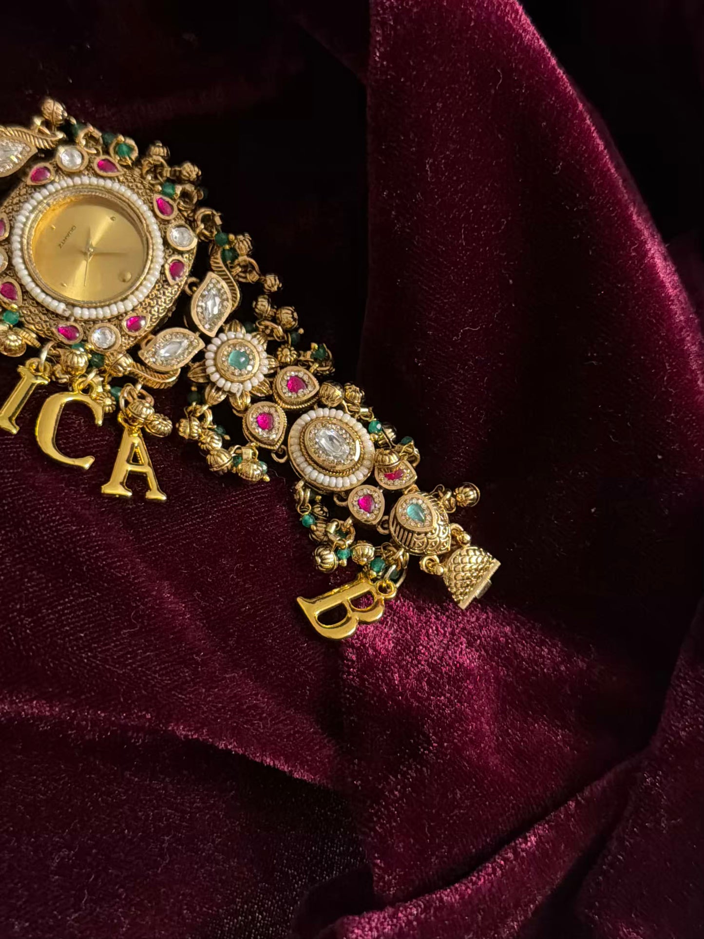 Royal Maharani Watch Design Bracelet fits 2.8 Adjustable with hooks ( Customise Your Name )