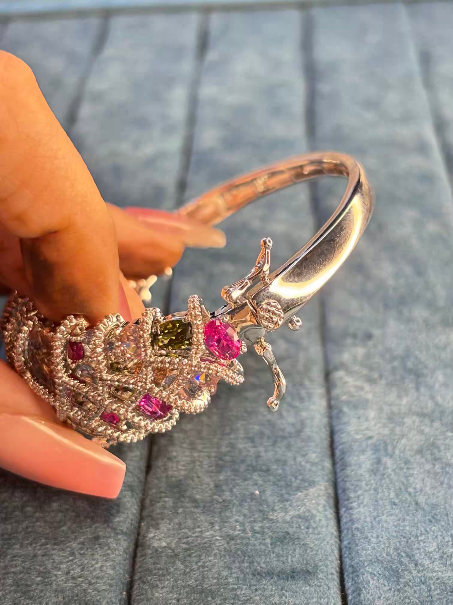 Multicoloured Luxury Rhodium Plated Bracelet ( Prepaid Only )