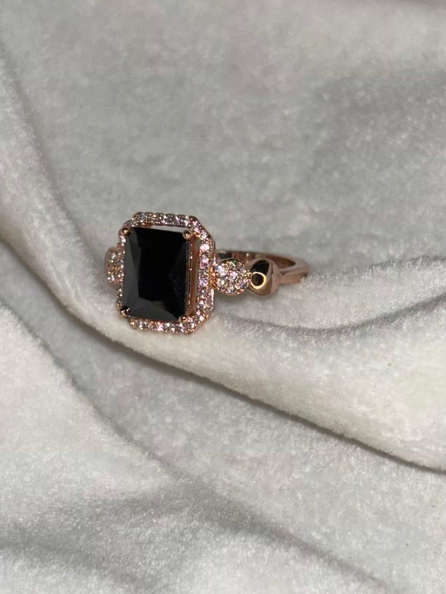 Black Tourmaline Solitaire Ring For Positive Vibes