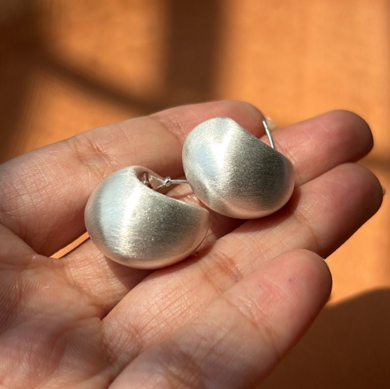 Raha Cushion White Hoops Style Earrings