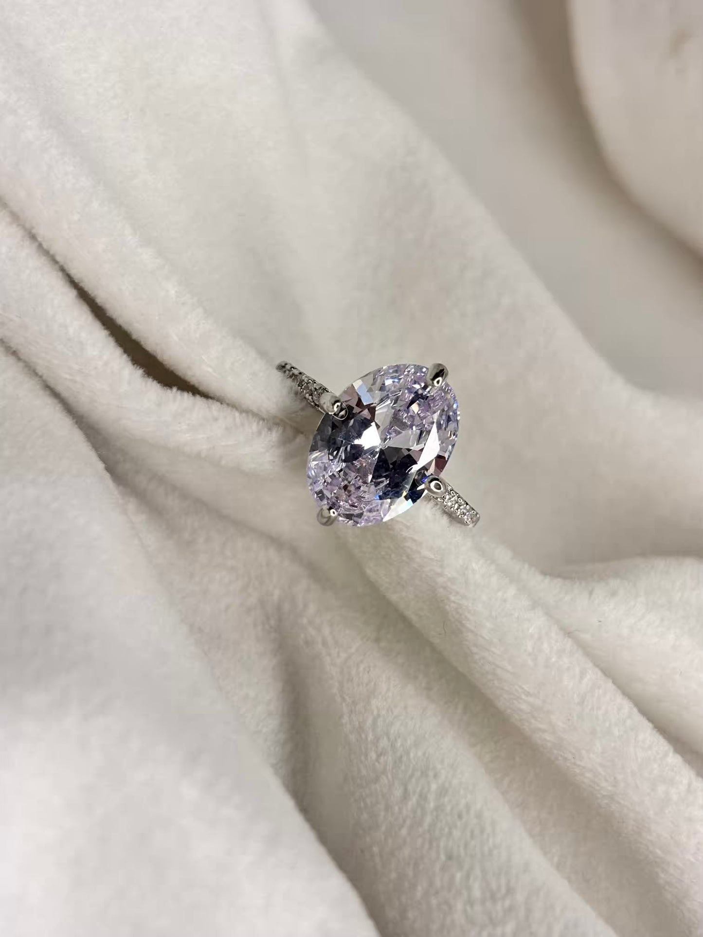 Oval Solitaire Ring - Silver
