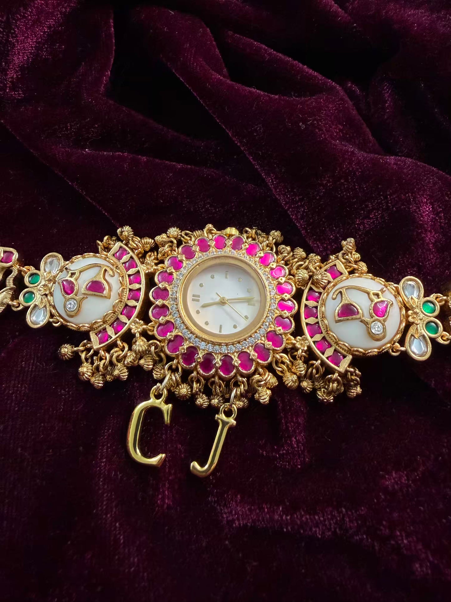 Creamy Pink Dial Maharani Watch Design Heritage Bracelet