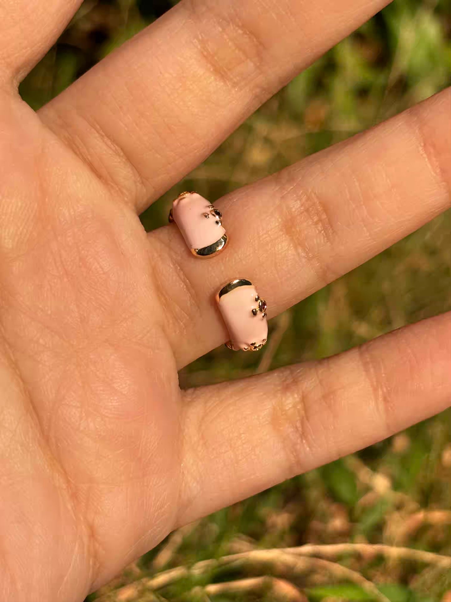 Baby Pink Stars Band Ring - Adjustable