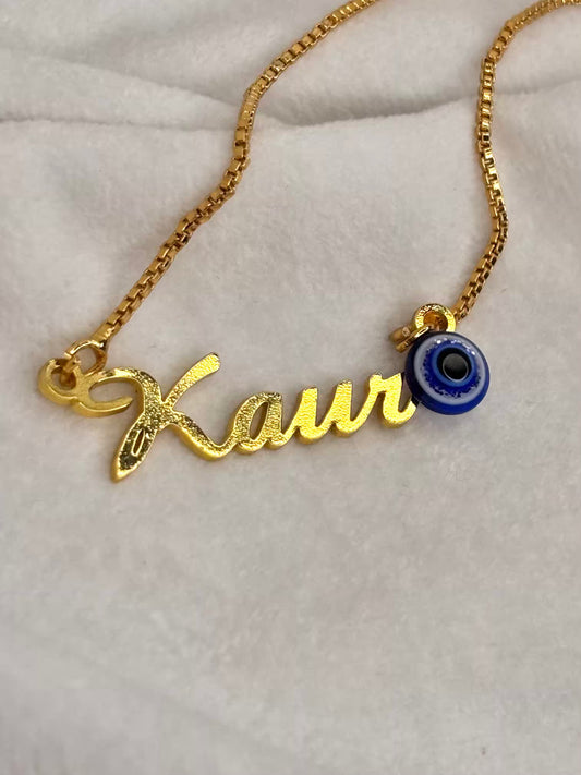 Kaur with Evil Eye Necklace - Gold Plated ( Only Prepaid )