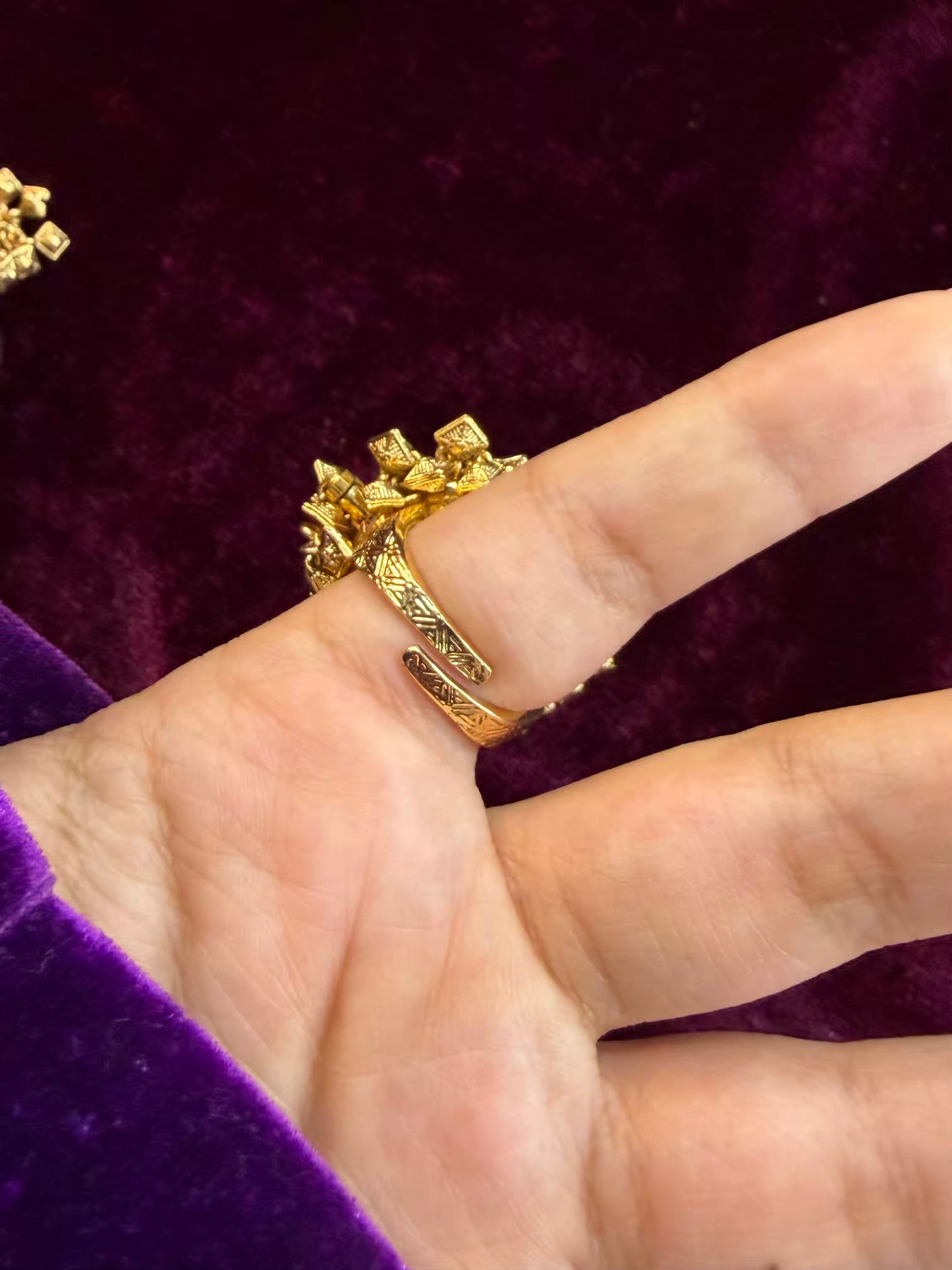 Green Pink Dial Maharani Watch Heritage Ring ( Adjustable)