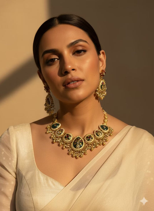 Virasat Heritage Loaded Necklace with Earrings