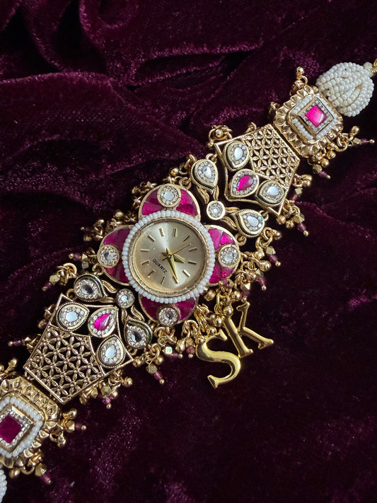 Ruby Floral Pink Maharani Watch Design Heritage Bracelet