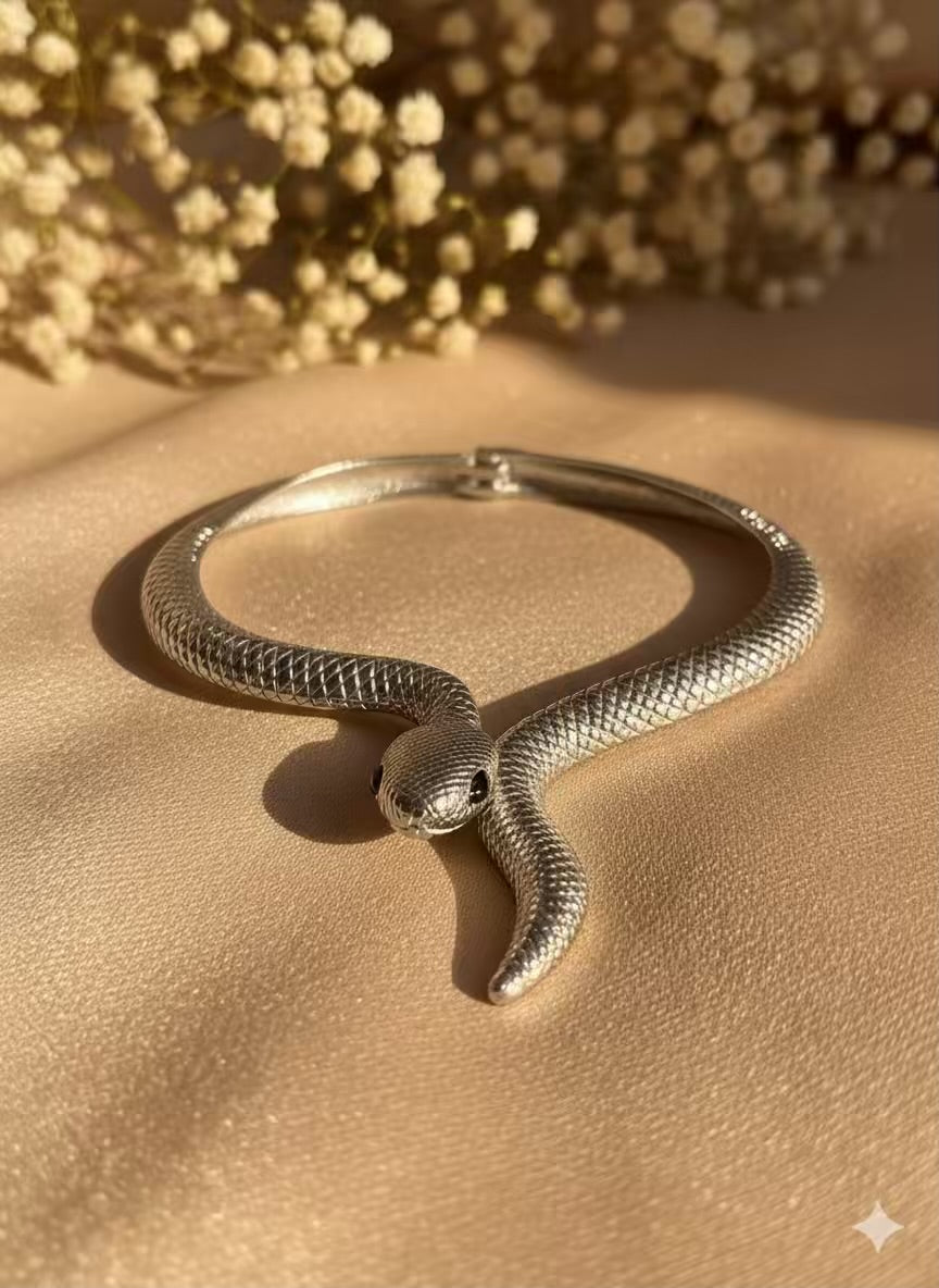 Cobra Snake Silver Scale Choker