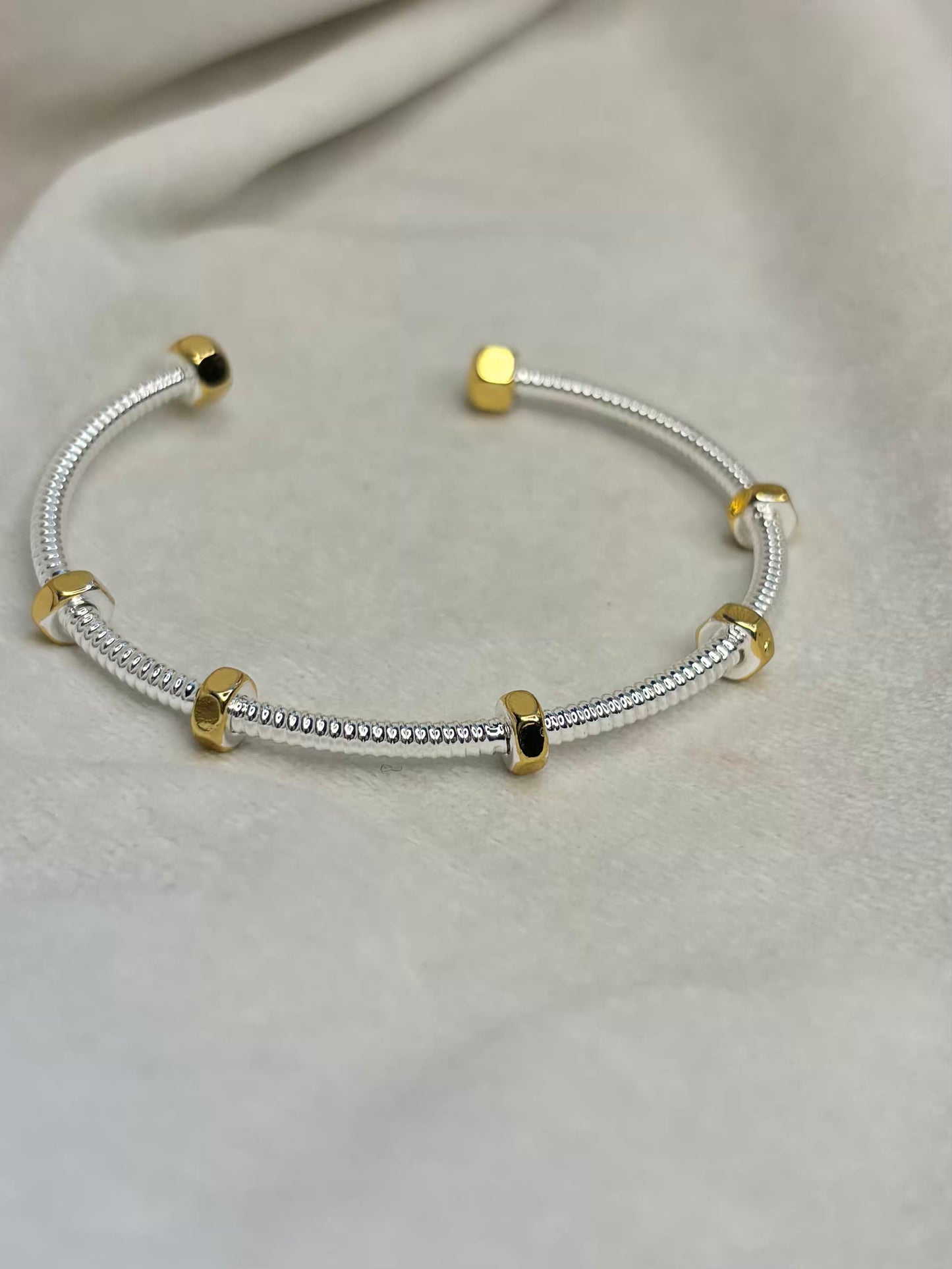 Screw Gold Silver Bracelet Cuff