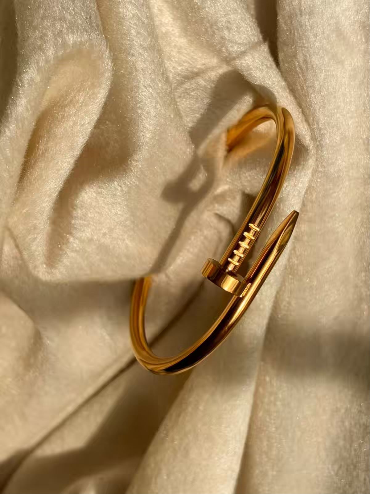 Premium Nail Kada Bracelet Bangle - 22k Gold Plated