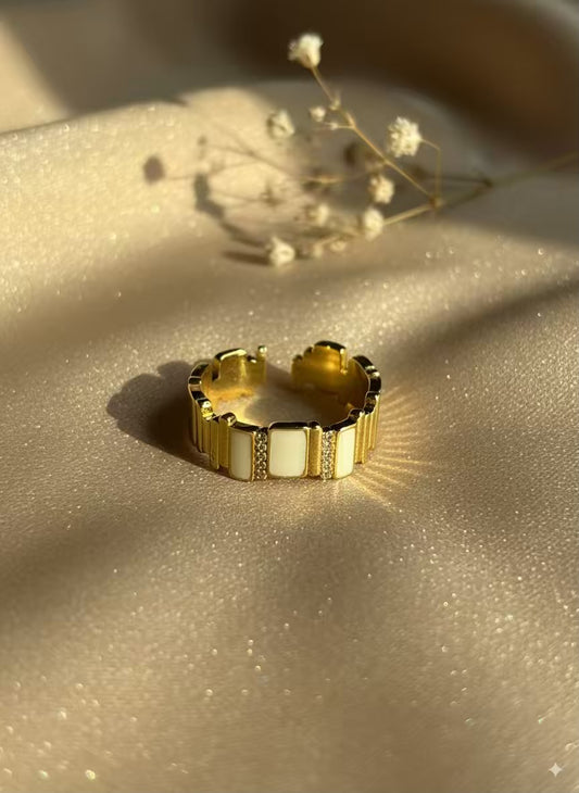 White Fort Gold Plated Premium Ring (Adjustable)