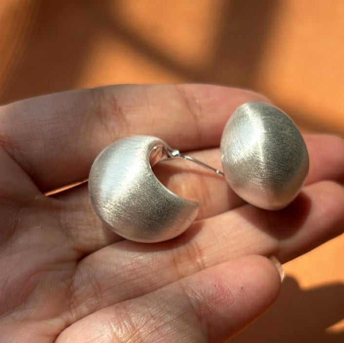 Raha Cushion White Hoops Style Earrings