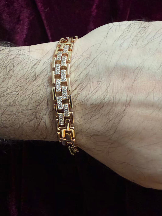Bold Geometric Diamond Men's Rakhi Bracelet