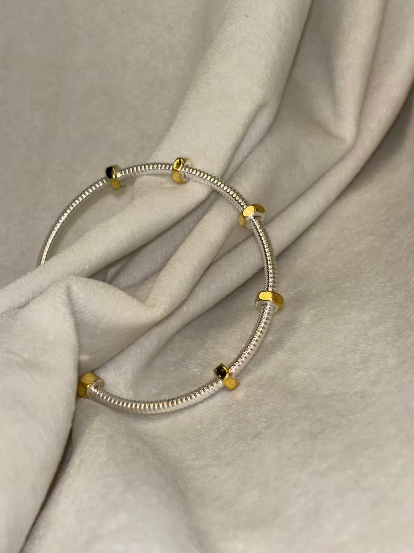 Screw Gold Silver Bracelet Cuff