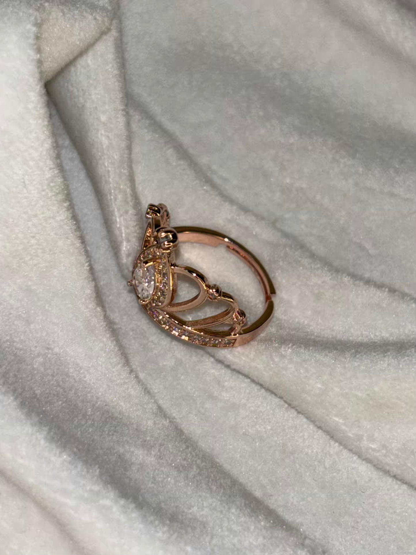 Cleopatra Crown Ring- Rose Gold Adjustable
