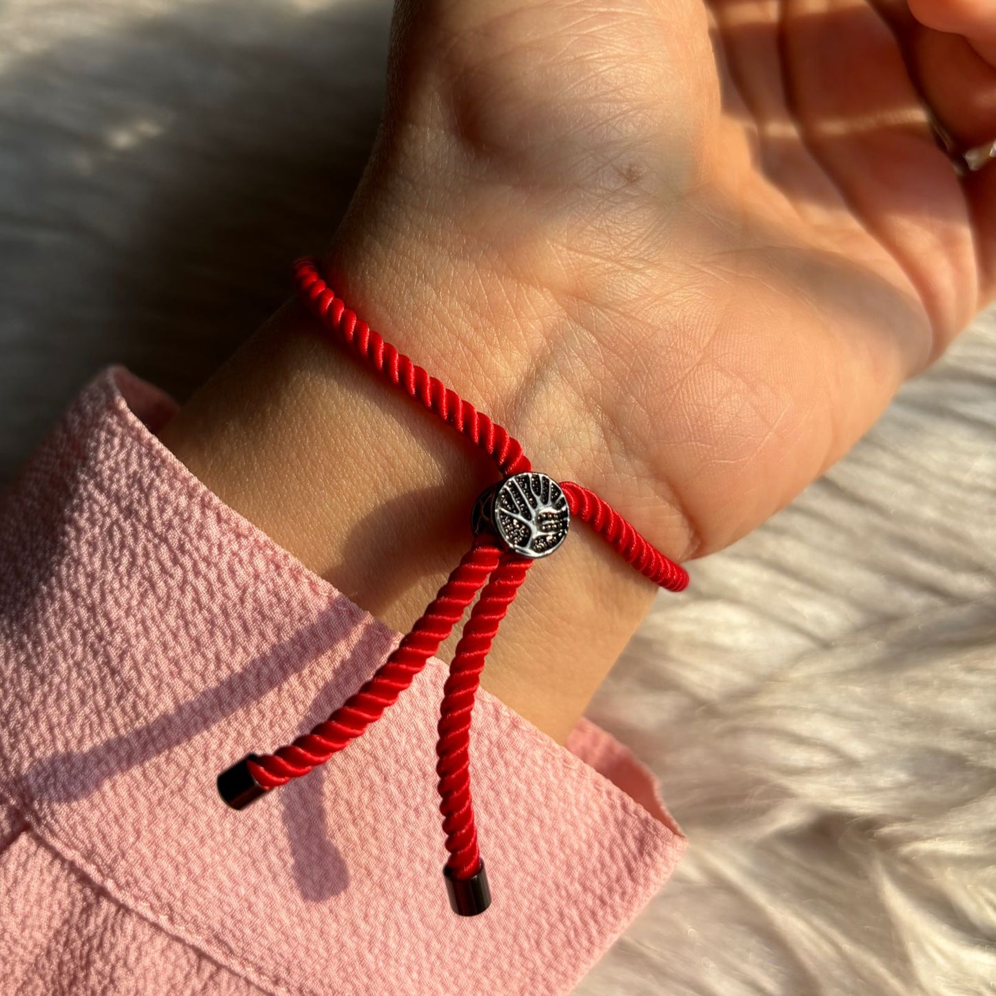 Round Evil Eye in Red Band