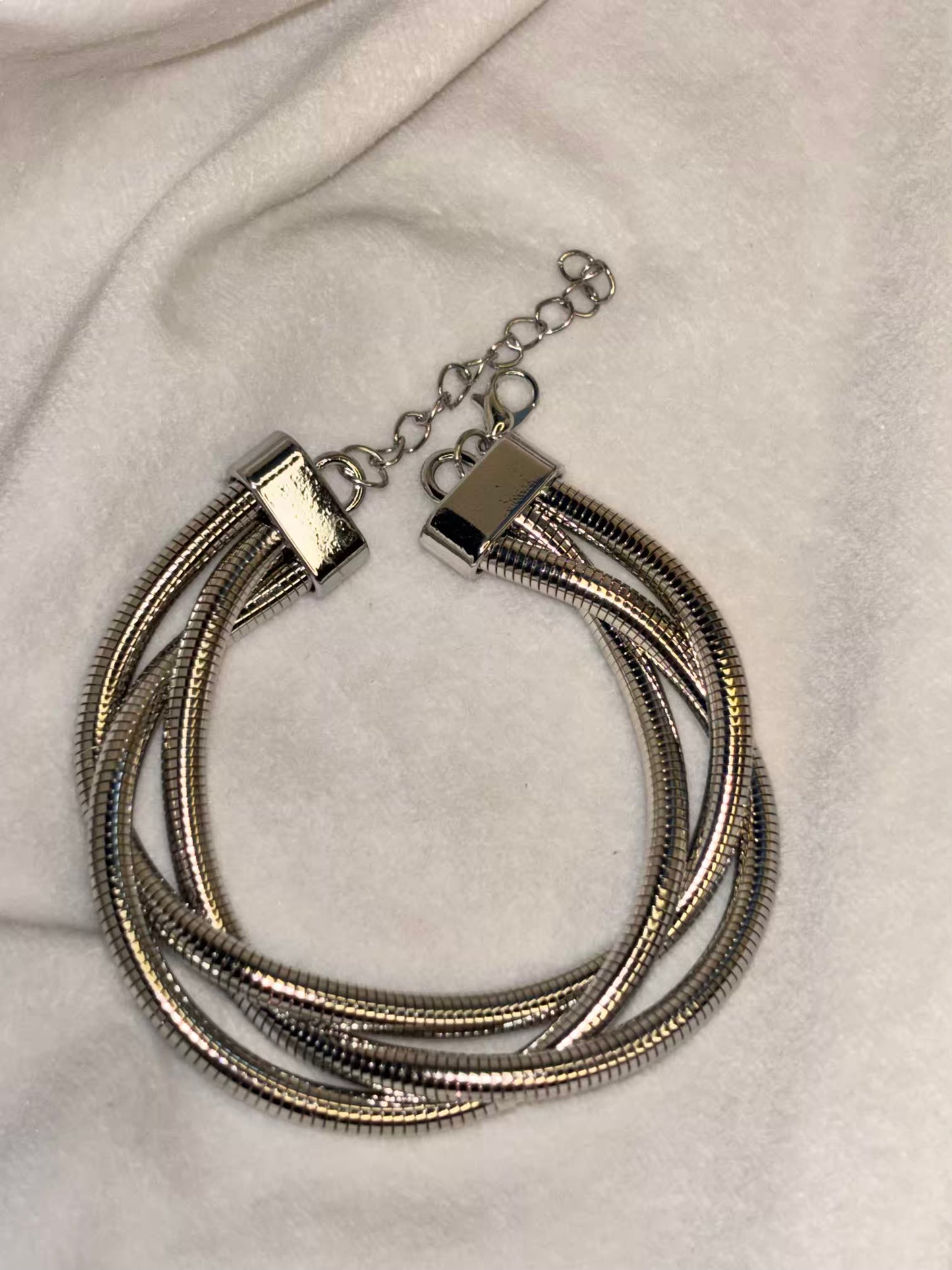 Layered Silver Bracelet Cuff