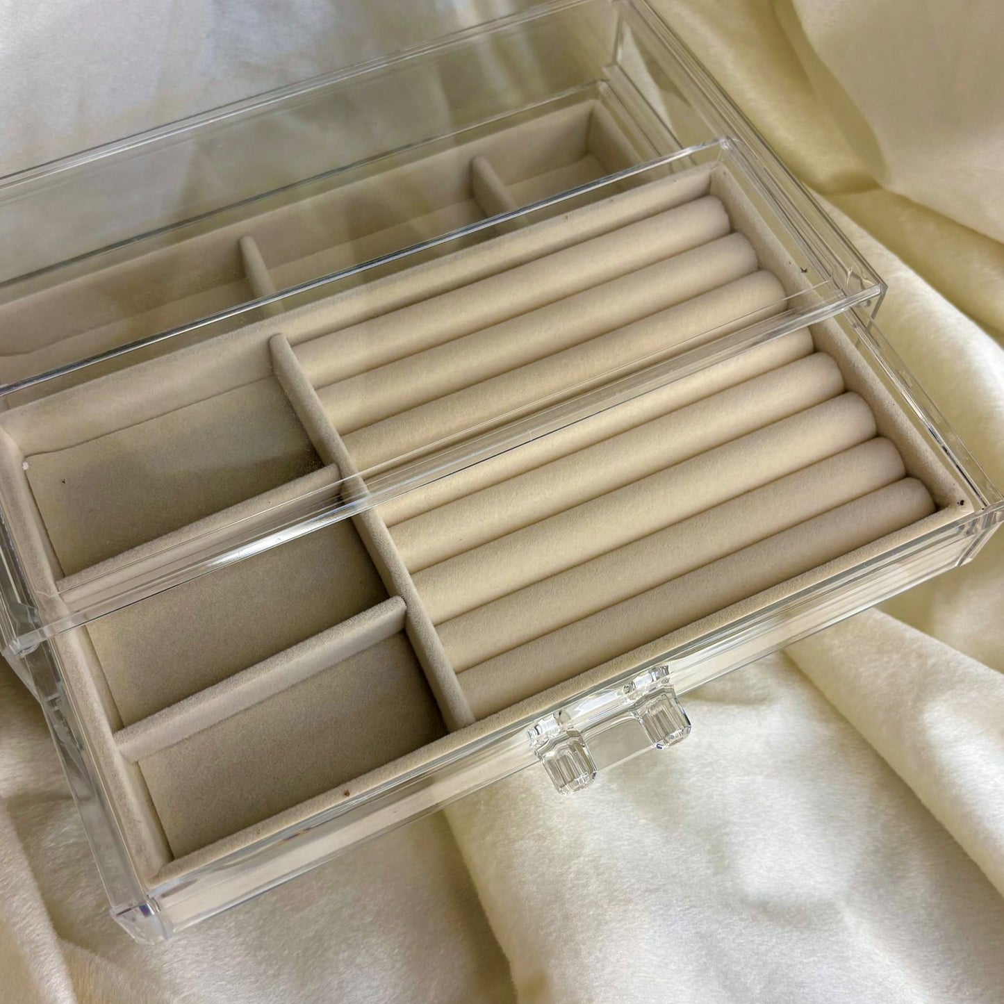 Layered Huge Jewelry Box Fiber Fabric Organiser Prepaid Order Only
