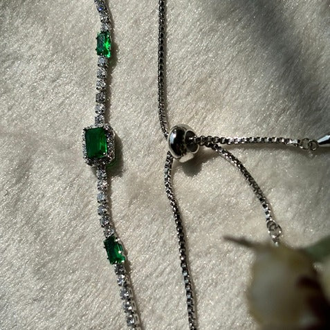 Emerald Glow Bracelet - Adjustable