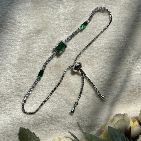 Emerald Glow Bracelet - Adjustable