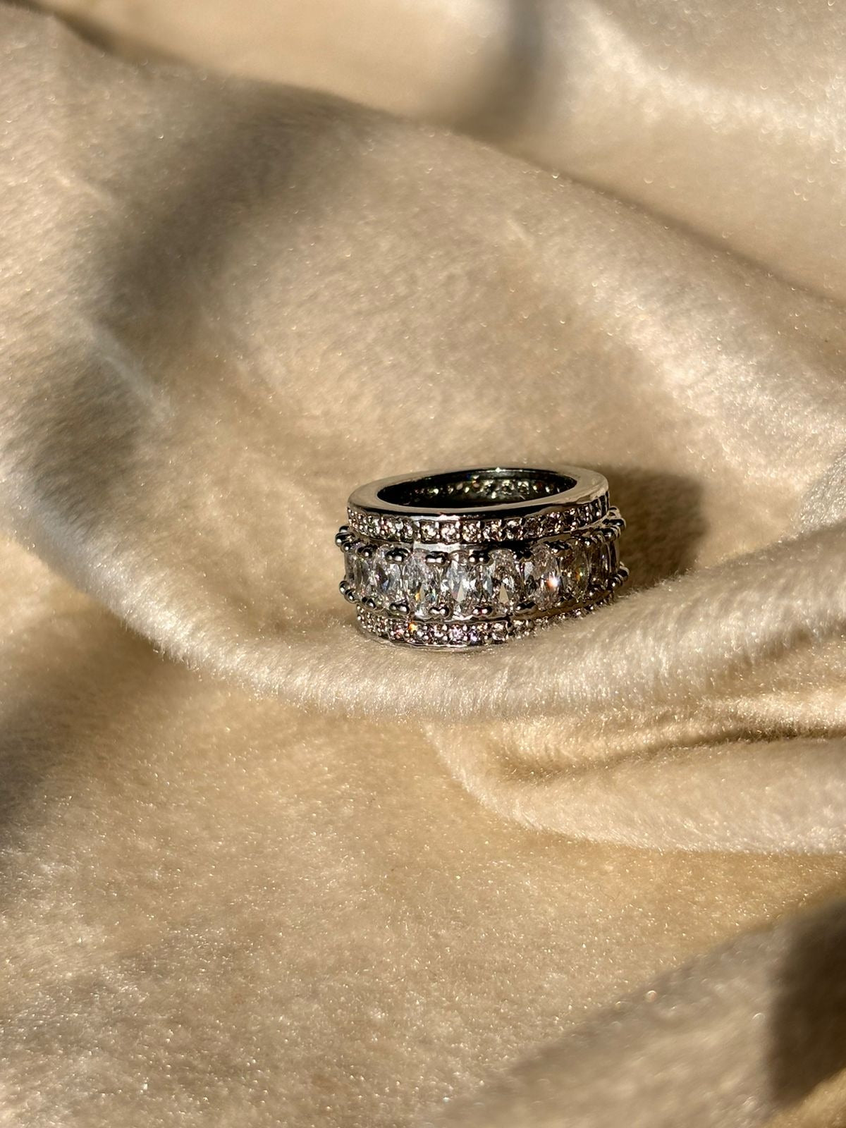 Diamond Solitaire Ring - Silver 5.5 UK