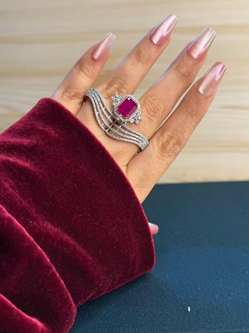 Cocktail Ring Silver Gold Rose Gold Adjustable upto US Size 8