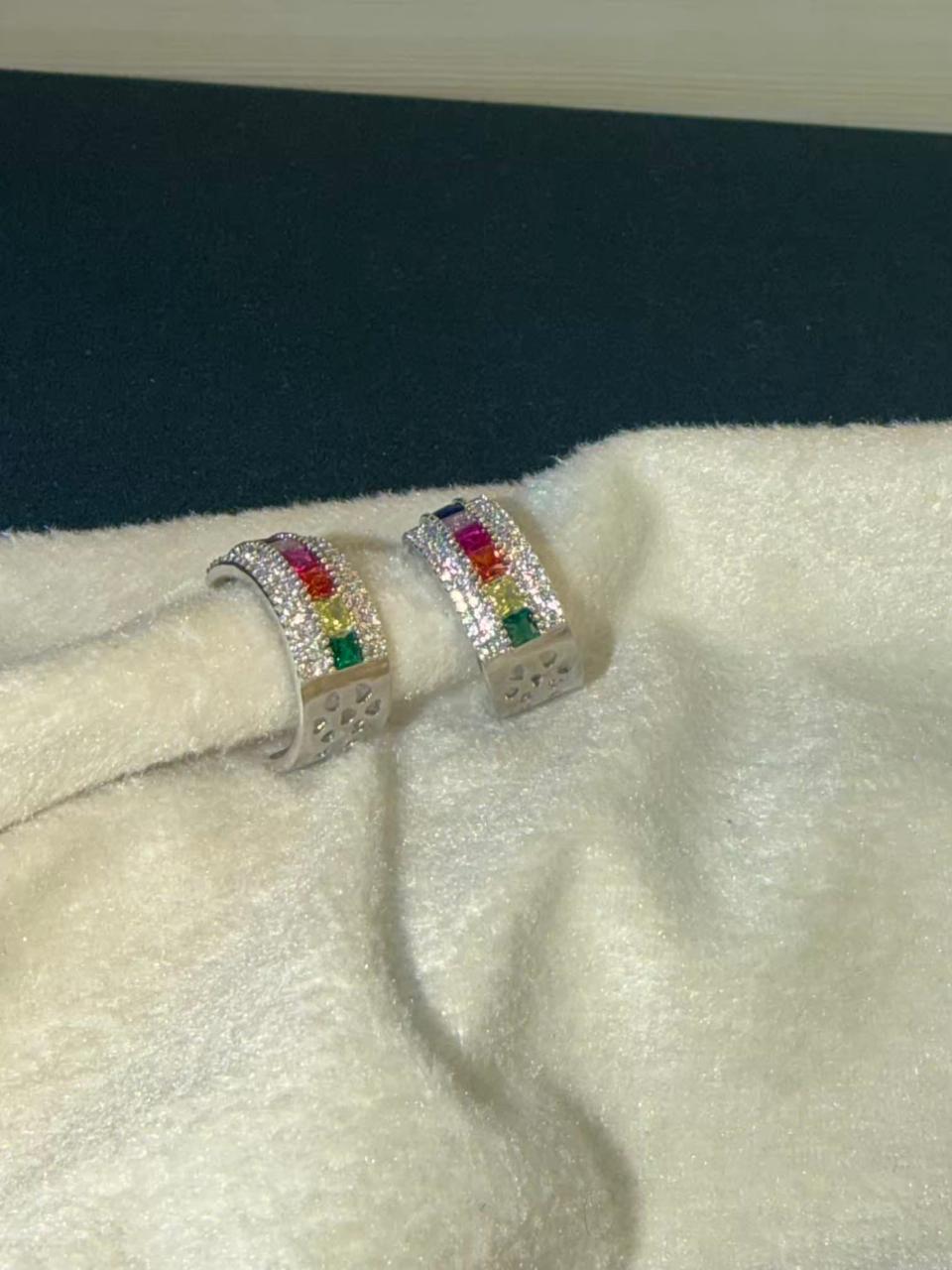 Multicoloured Ear Hoops Earrings