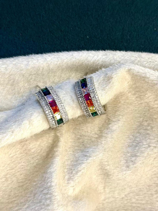 Multicoloured Ear Hoops Earrings