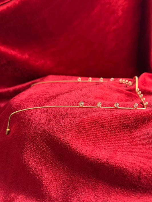 Viral Facelet – Center Peak Crystal Line Gold Plated Finish Design