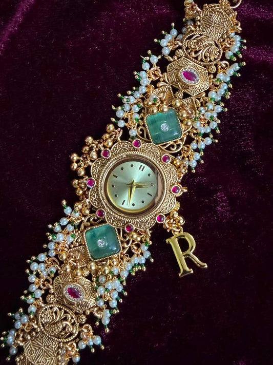 Best Seller Round Gold Dial Maharani Watch Heritage Bracelet( Price drop for last piece )