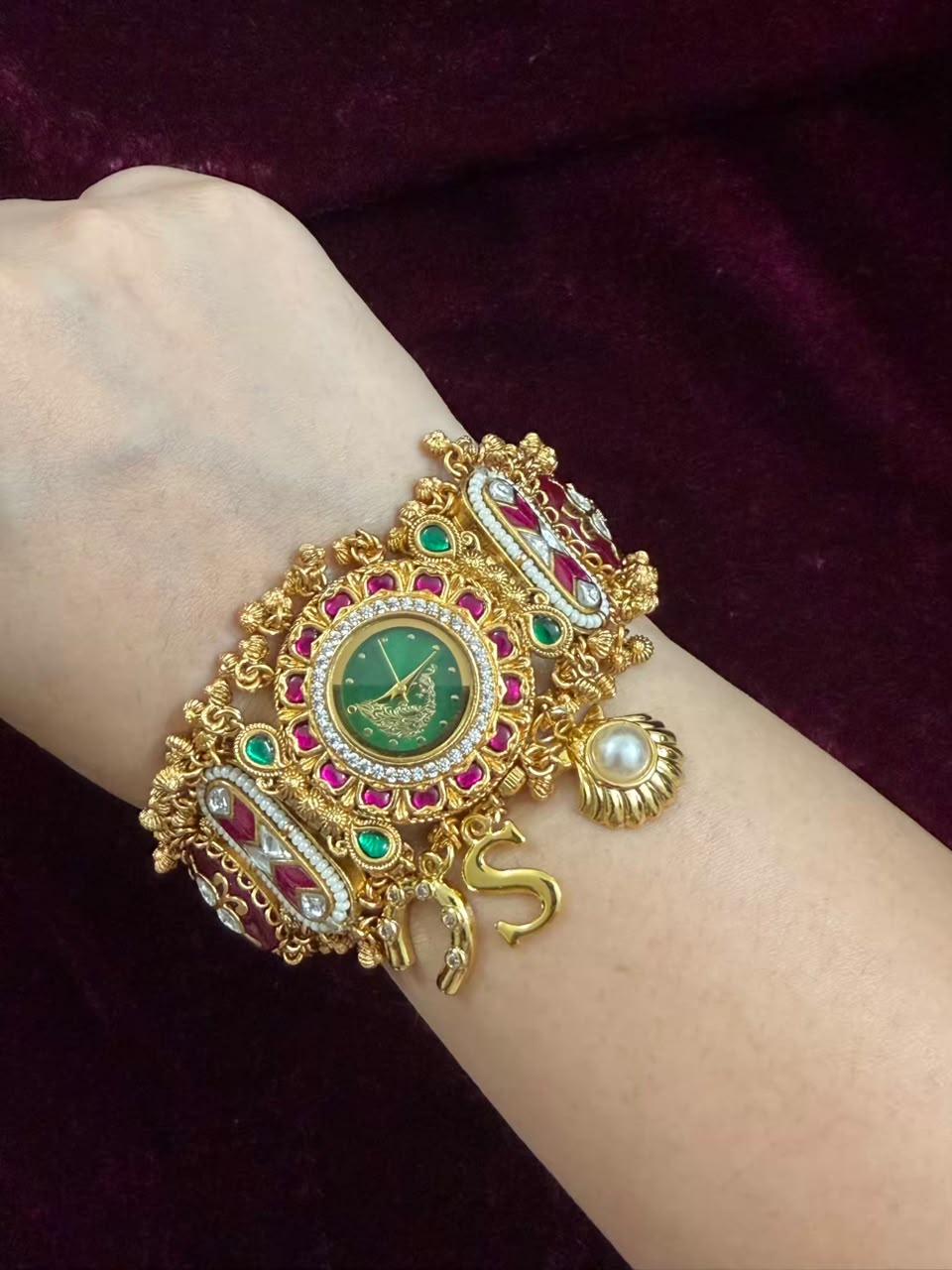 Regal Heritage Round Dial Designer Watch Rakhi in Premium Swarovski (Free Initial)