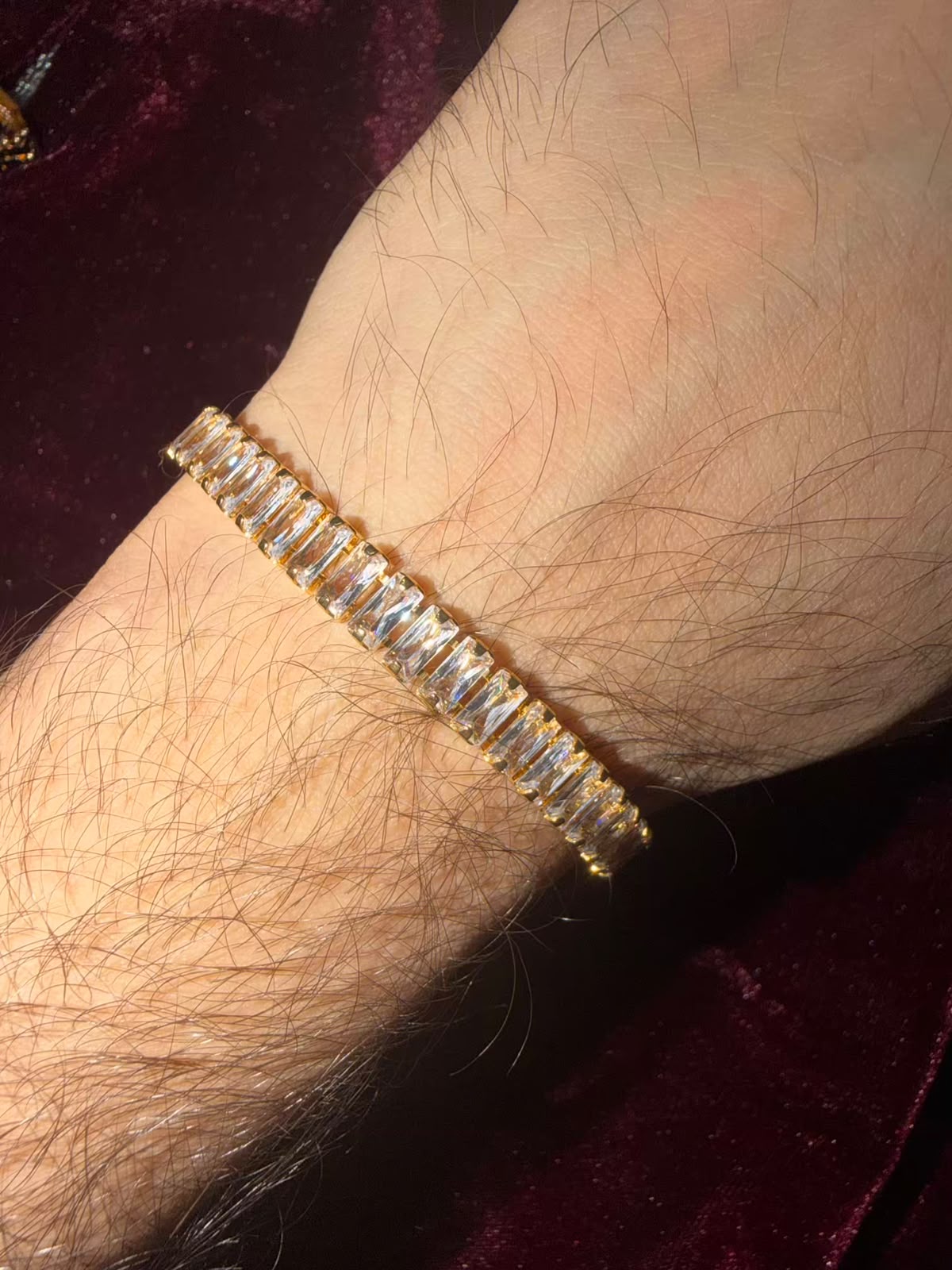 Men's Silver Baguette Tennis Rakhi Bracelet