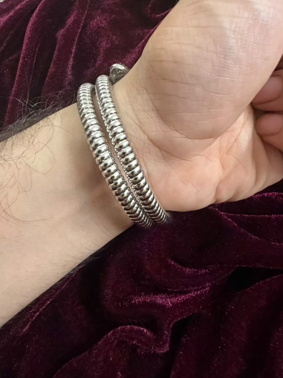 Silver Snake Wrap Men's Rakhi Bracelet