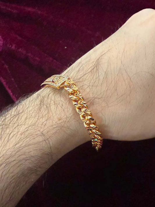 Imperial Crystal ID Chain Men's Rakhi Bracelet
