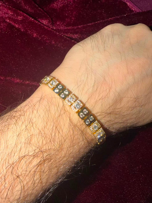 Regal Obsidian Crystal Men's Rakhi Bracelet