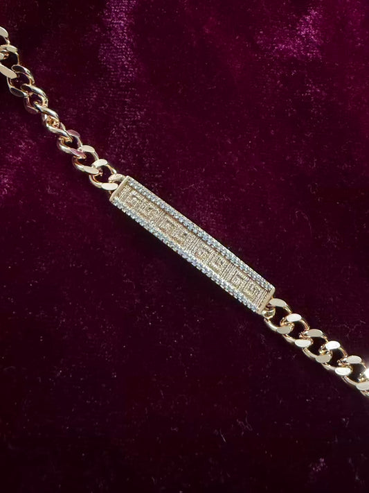 Royal Cuban Crystal ID Men's Rakhi Bracelet